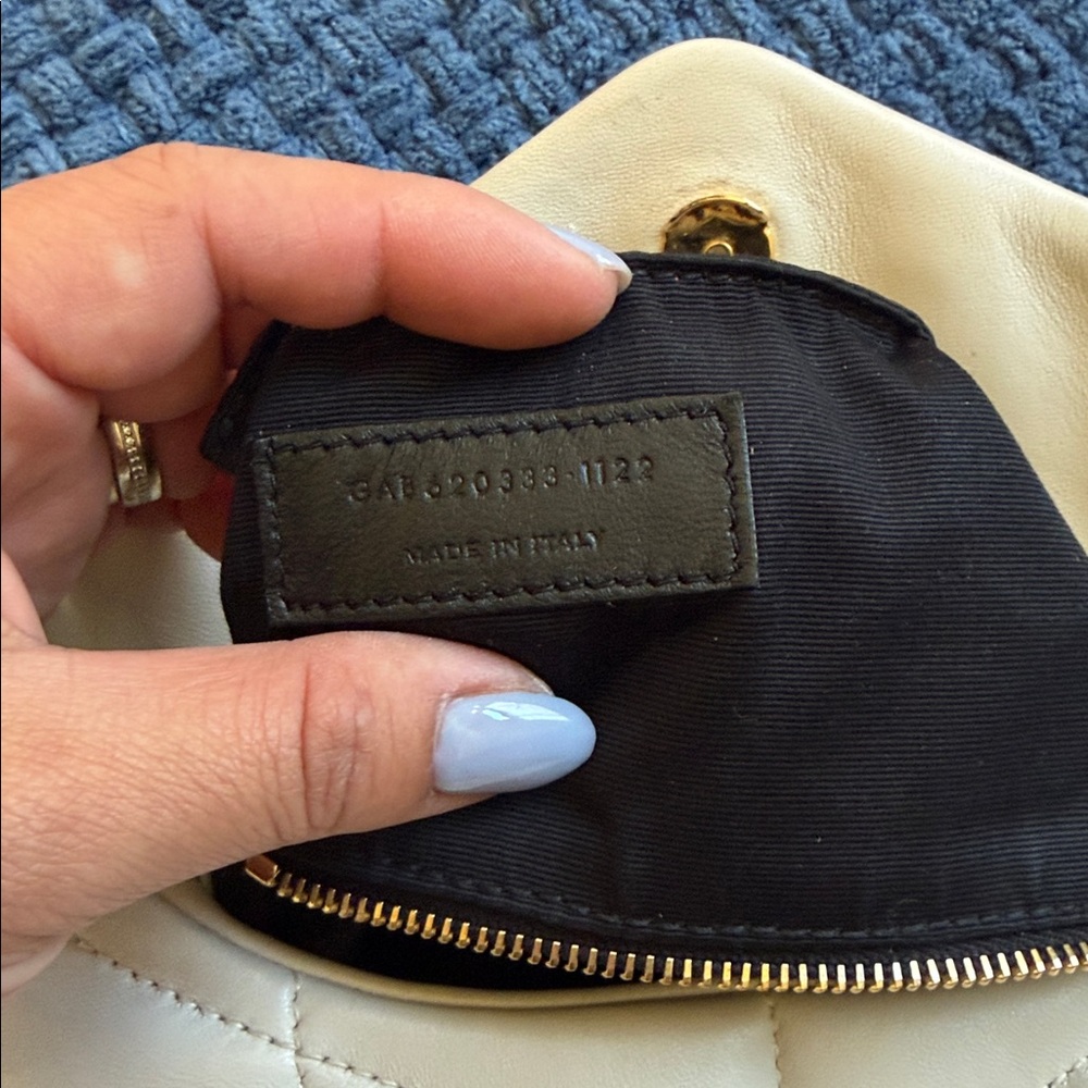 Saint Laurent Cream Quilted Leather Envelope Crossbody with Gold Hardware - Picture 14 of 14